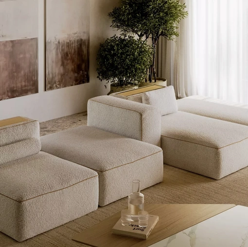 Divano componibile Blake in tessuto di Bontempi