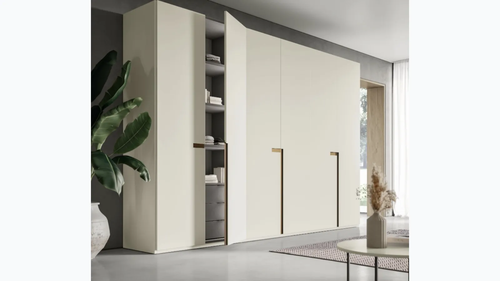 Armadio Ardecò System Madreperla in laccato opaco di Spagnol Mobili