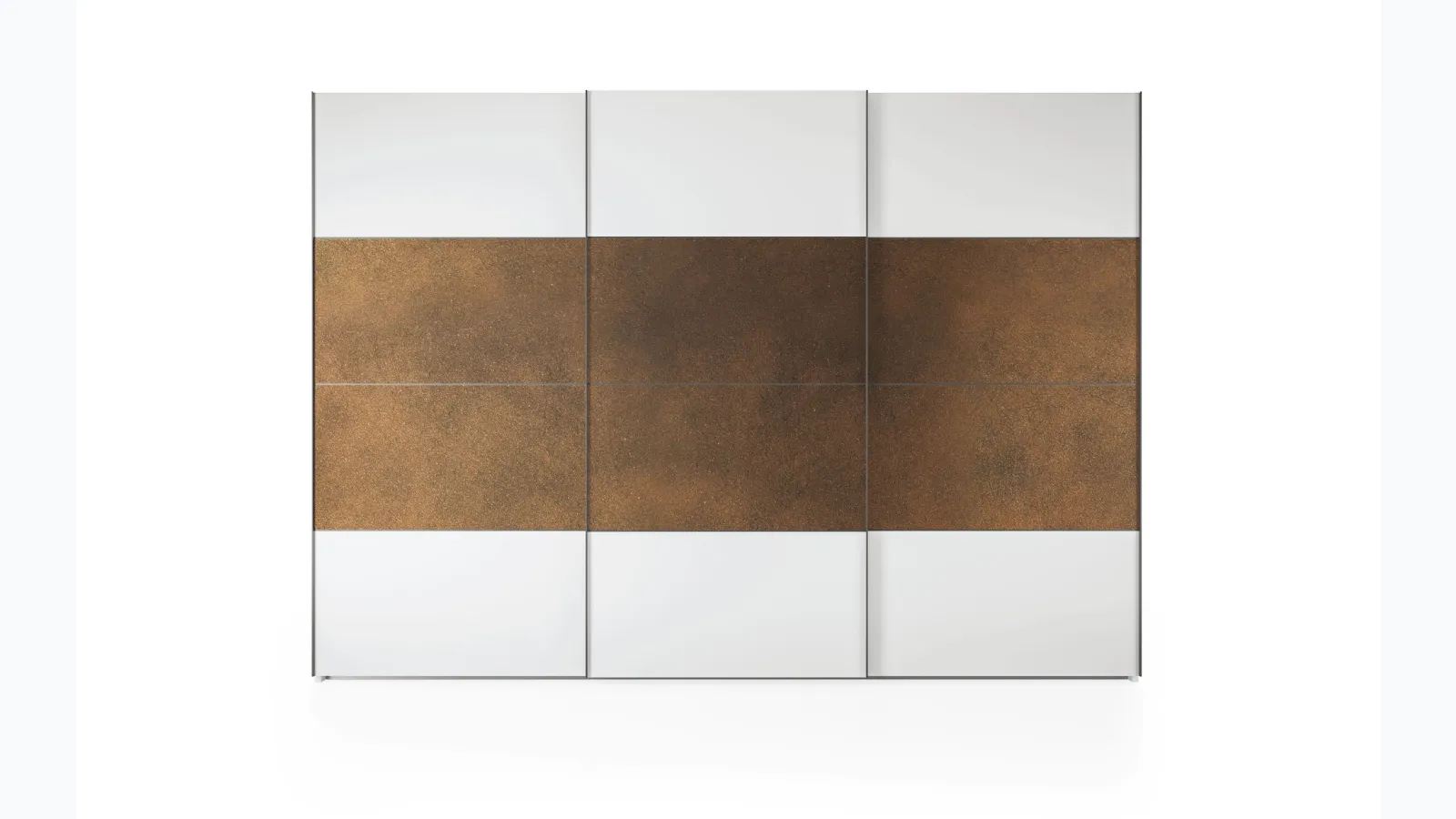 Armadio Ardecò Window Neve con doppia fascia in Iron Bronzo di Spagnol Mobili