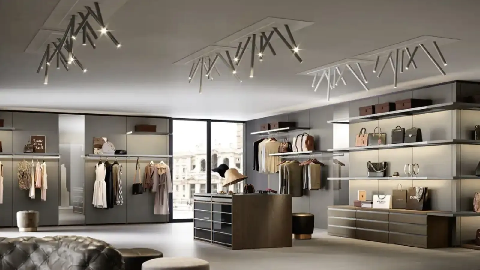 Cabina armadio stile boutique Gemini G227 di Moretti Compact Giorno Notte