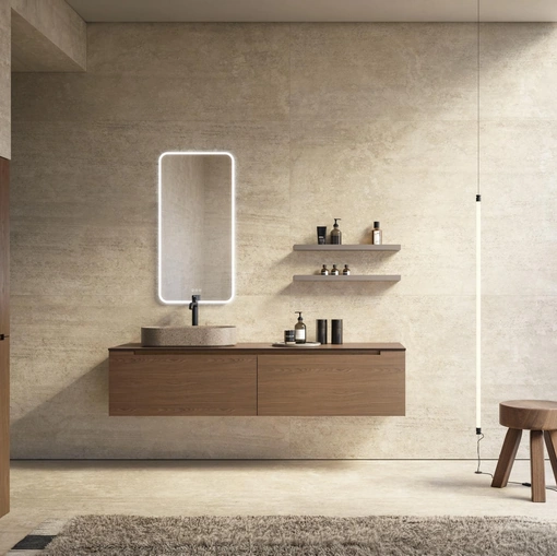 Mobile da Bagno sospeso Master 08 in Noce Canaletto di GB Group