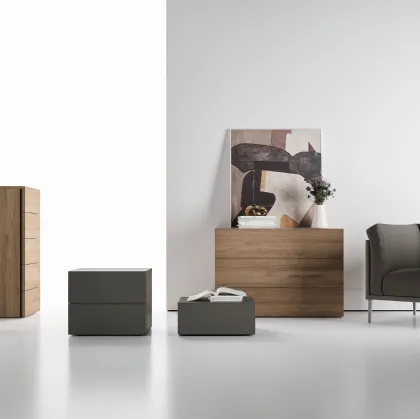 Gruppo Notte Brand in melaminico effetto legno o laccato di Spagnol Mobili