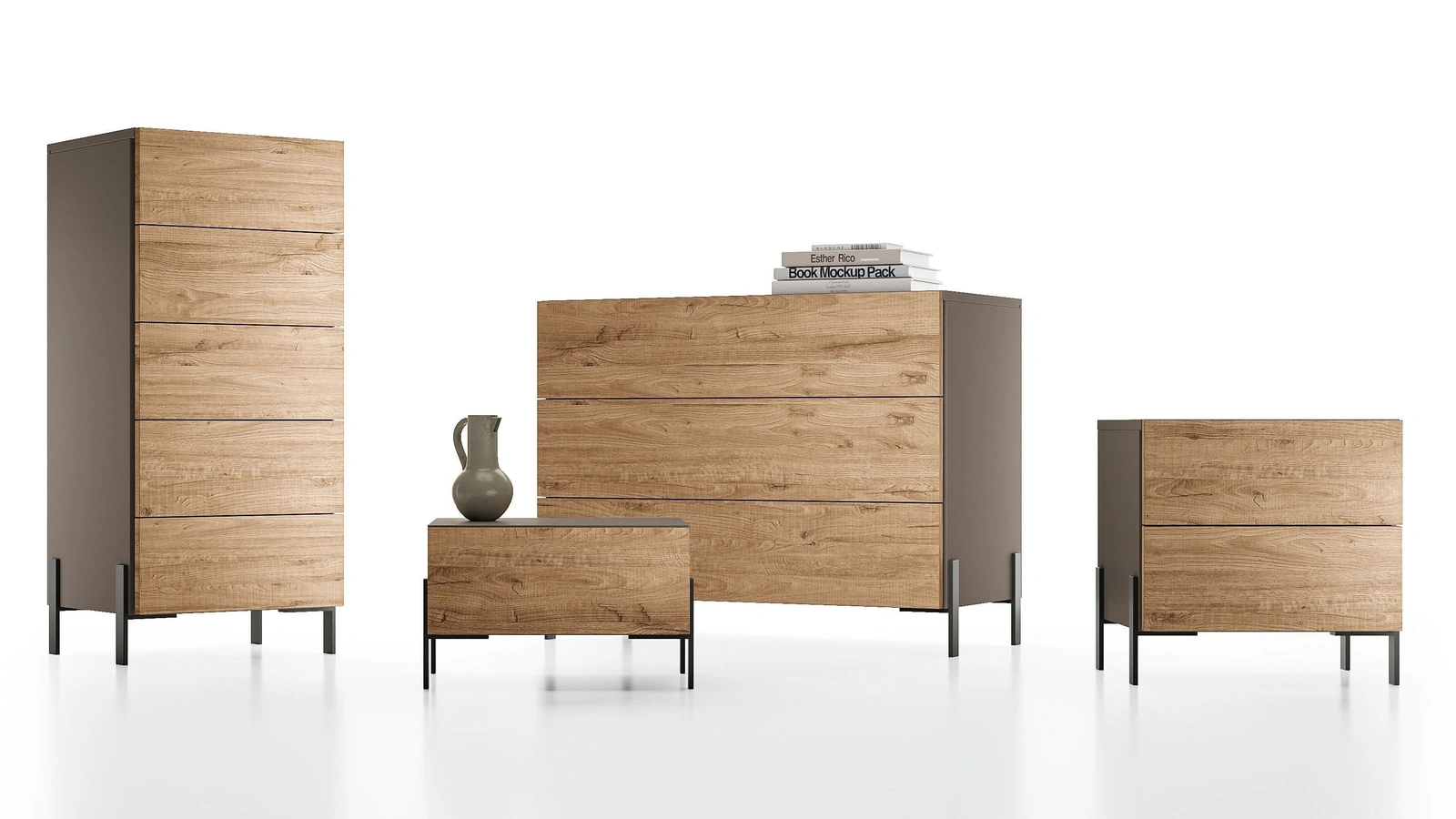 Gruppo Notte Velvet in rovere nodato di Spagnol Mobili