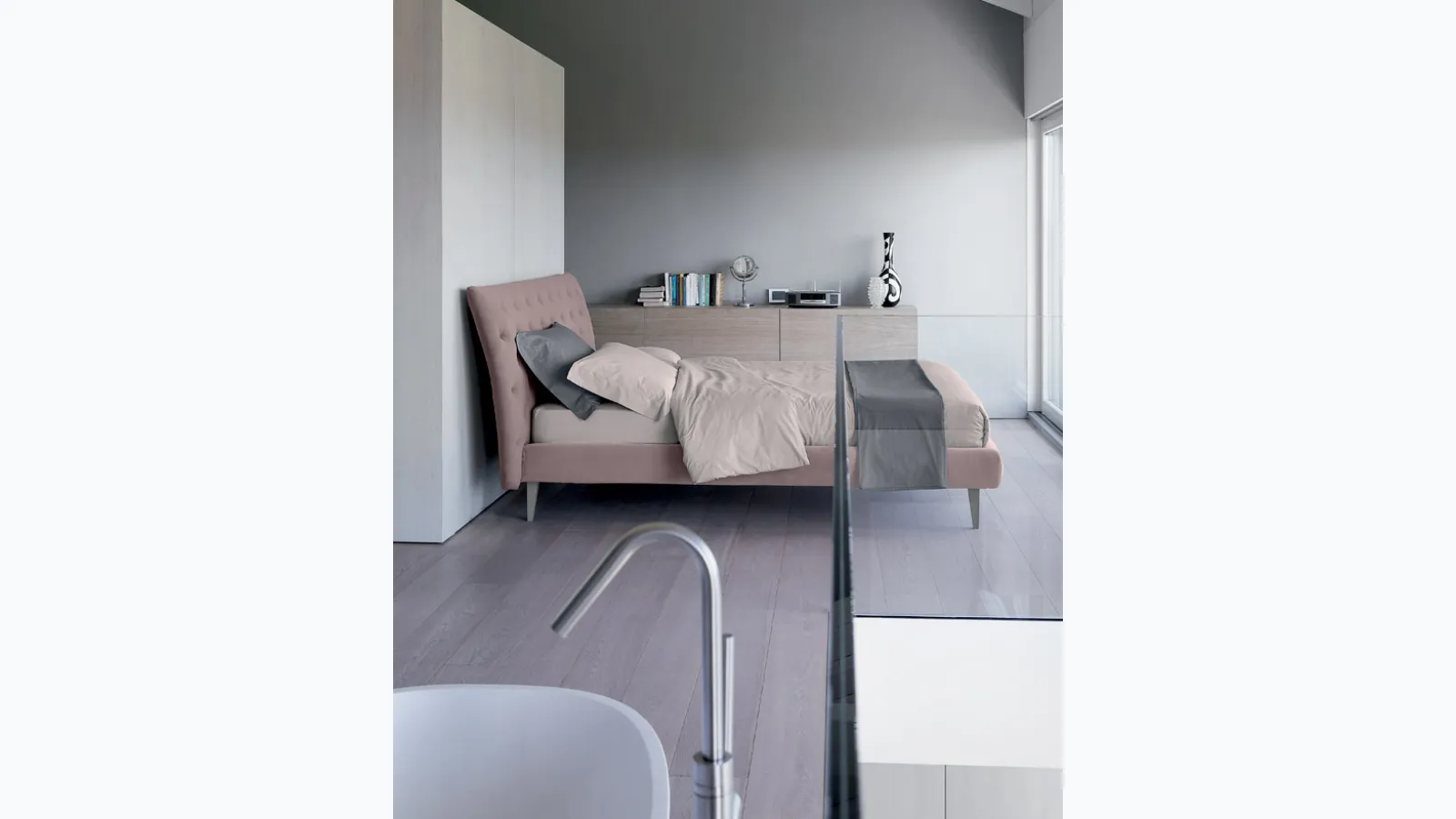 Letto in tessuto Duke di Bontempi Letti Design