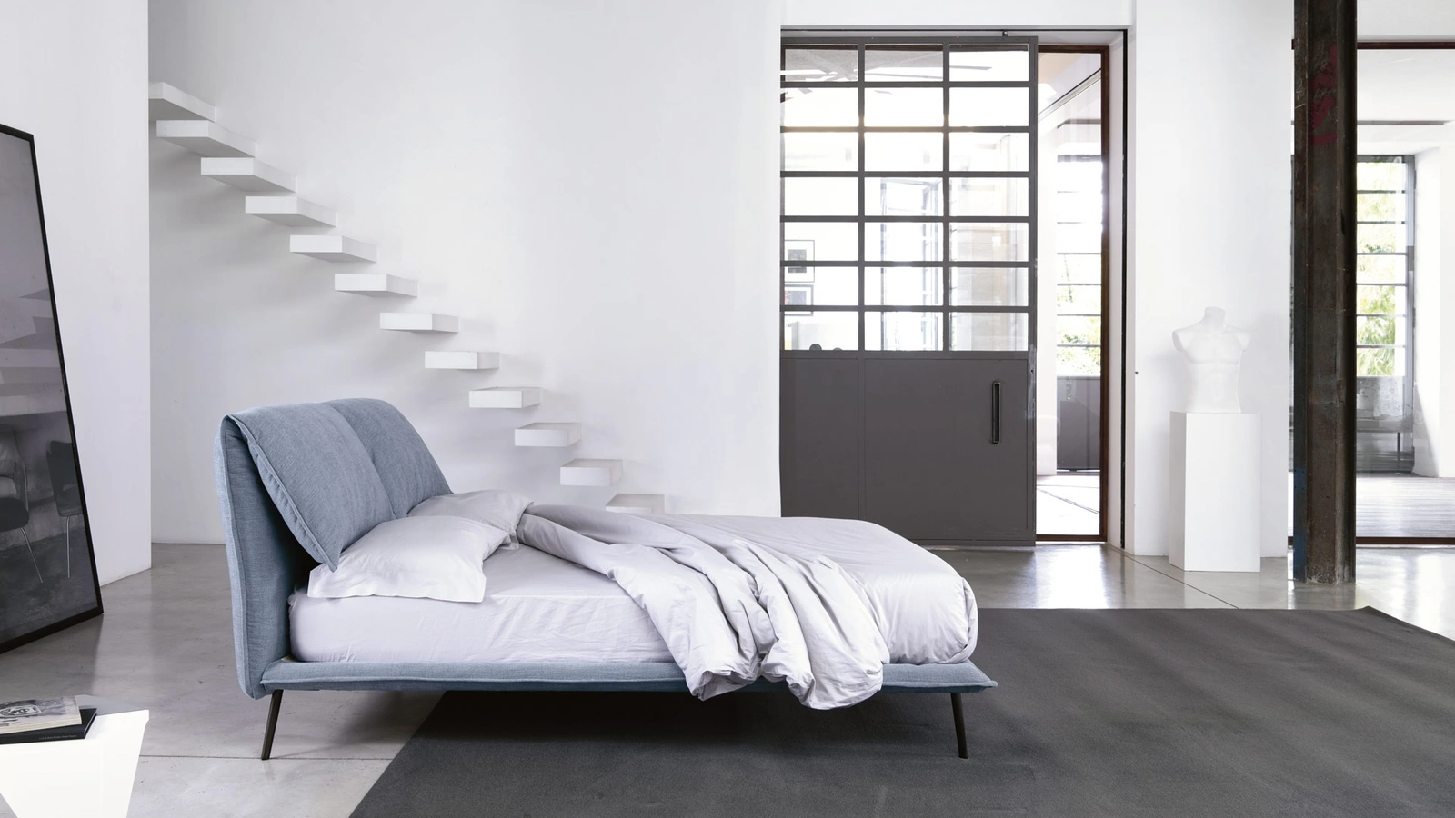 Letto in tessuto imbottito Eos di Noctis