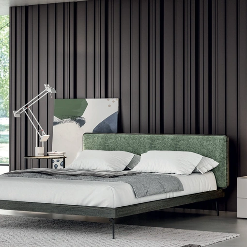 Letto Ginevra con testiera imbottita di Tagliabue Mobili