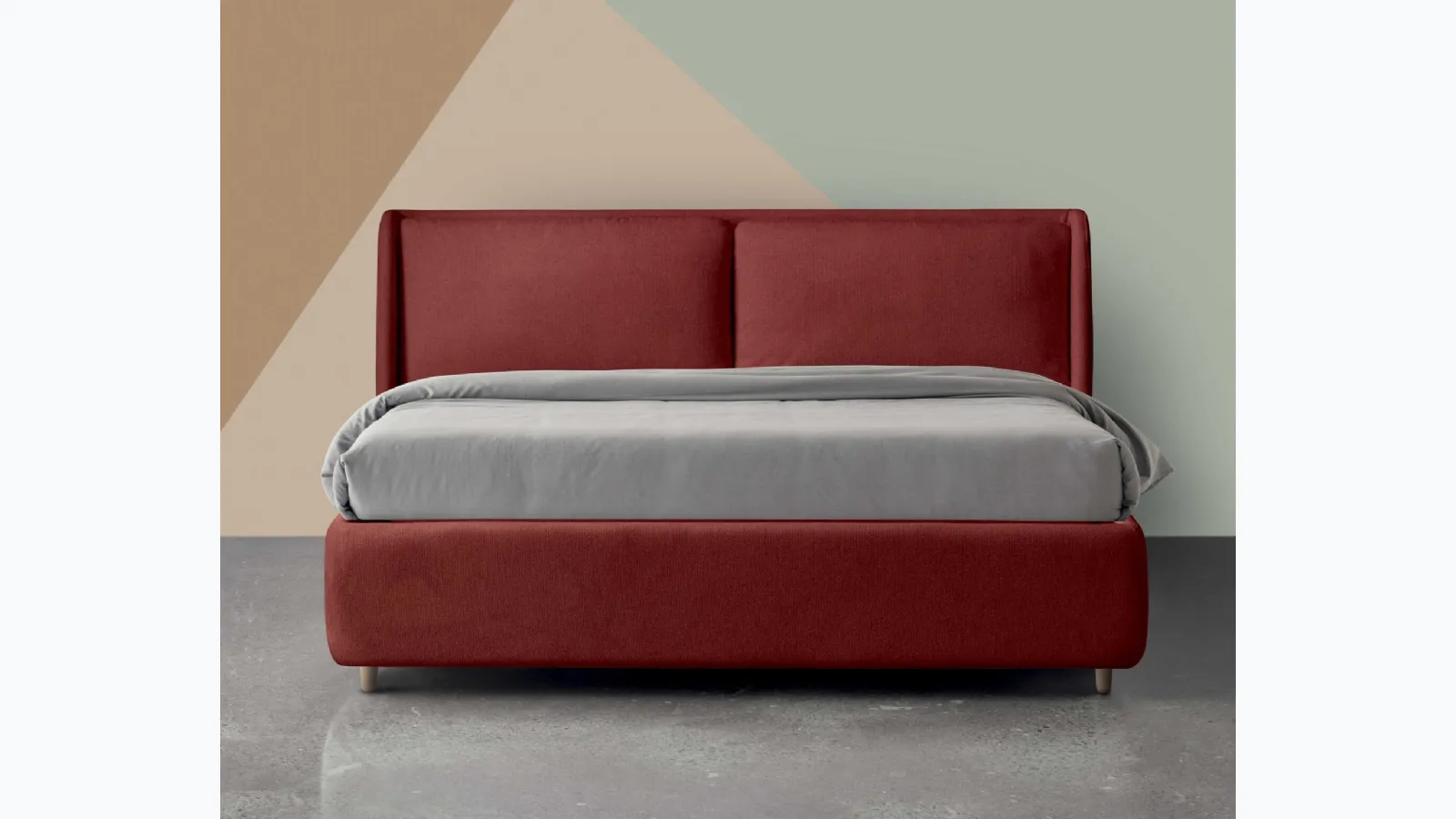 Letto matrimoniale Inkanto in tessuto imbottito di Nefi Italia