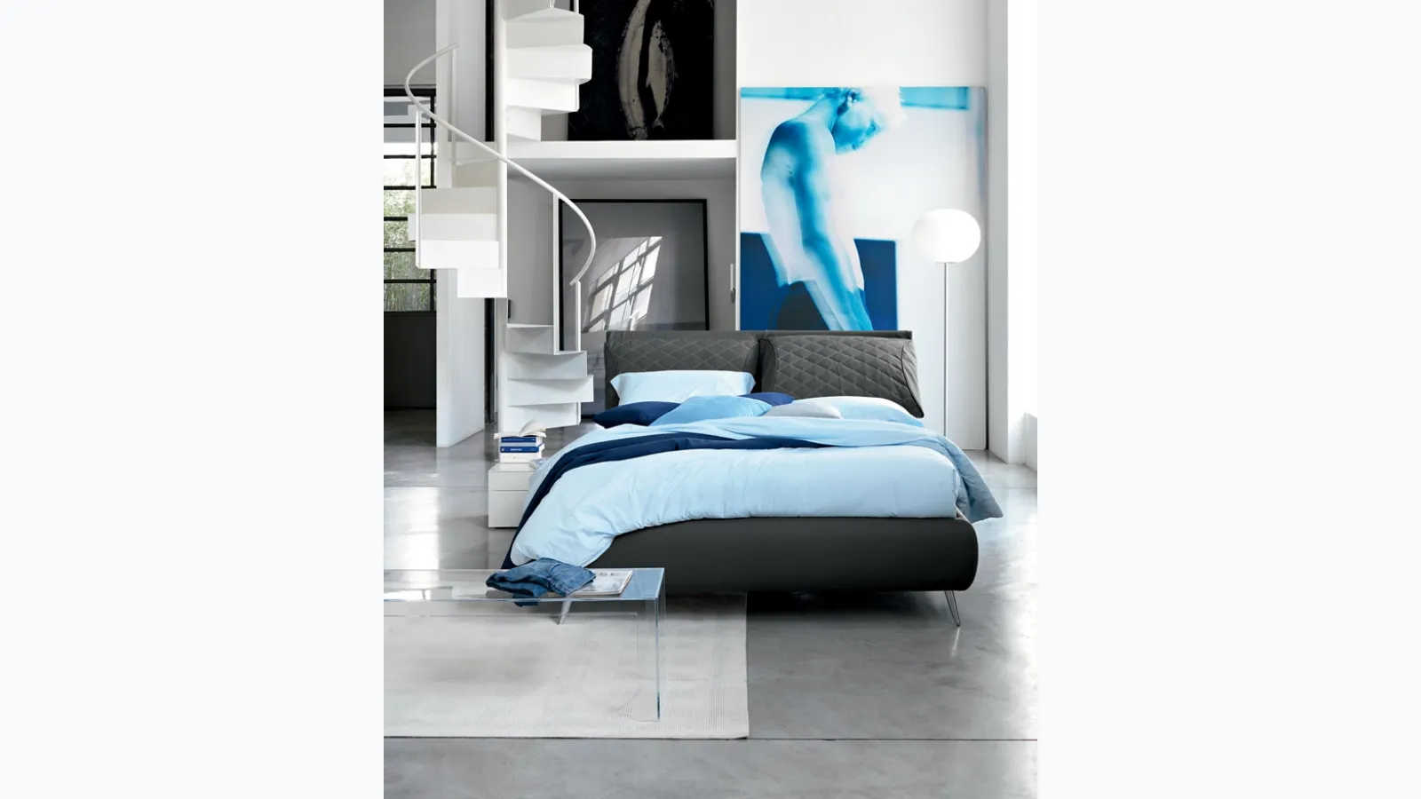 Letto Malou con testiera imbottita di Bontempi Letti Design