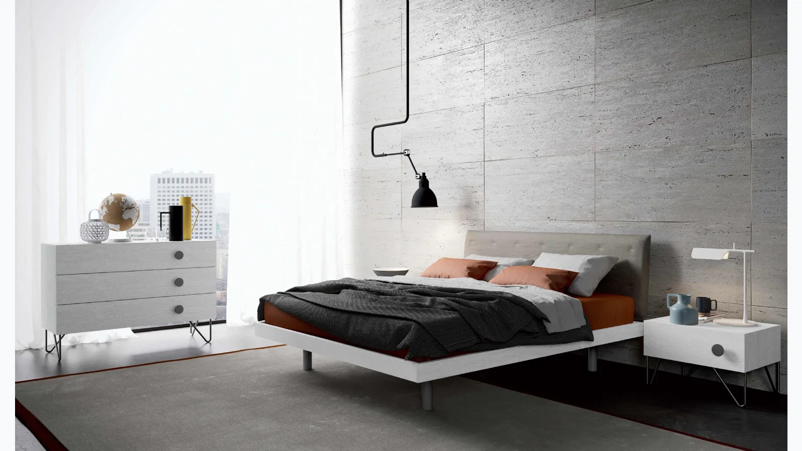 Letto con testiera Duse di Spagnol Mobili