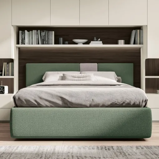 Letto matrimoniale in tessuto Pentagramma di Spagnol Mobili