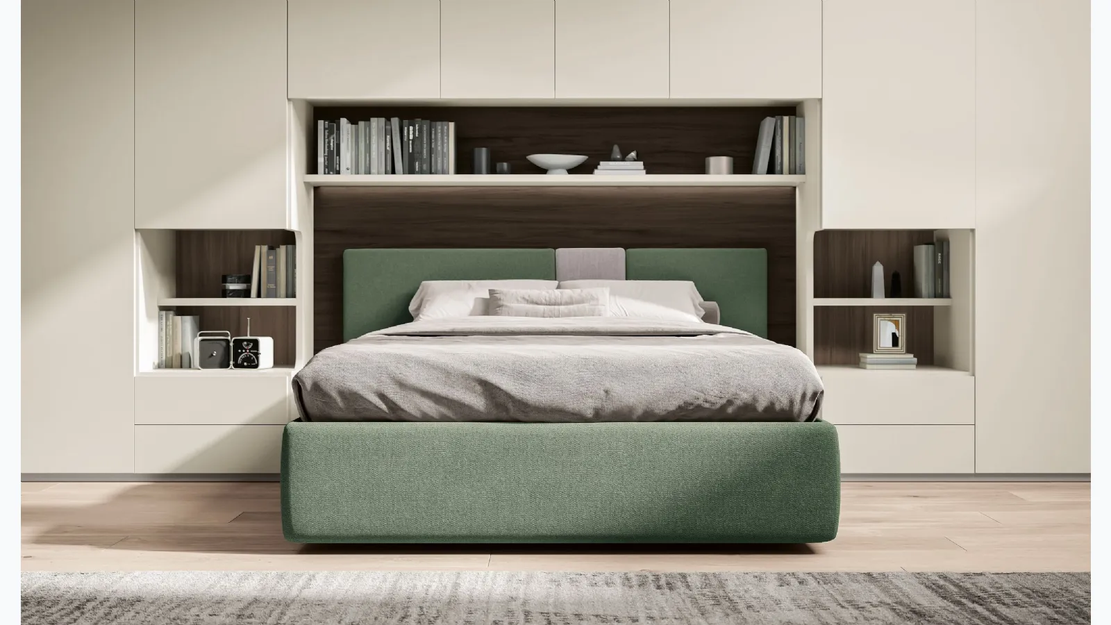 Letto matrimoniale in tessuto Pentagramma di Spagnol Mobili