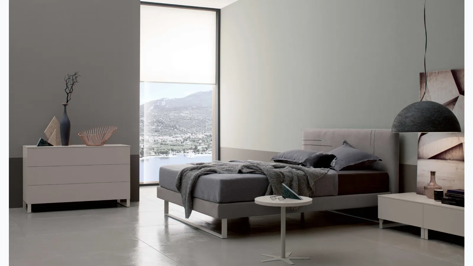 Letto in Nabuk Roger di Spagnol Mobili