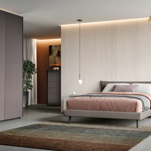 Letto matrimoniale con testiera Step di Spagnol Mobili