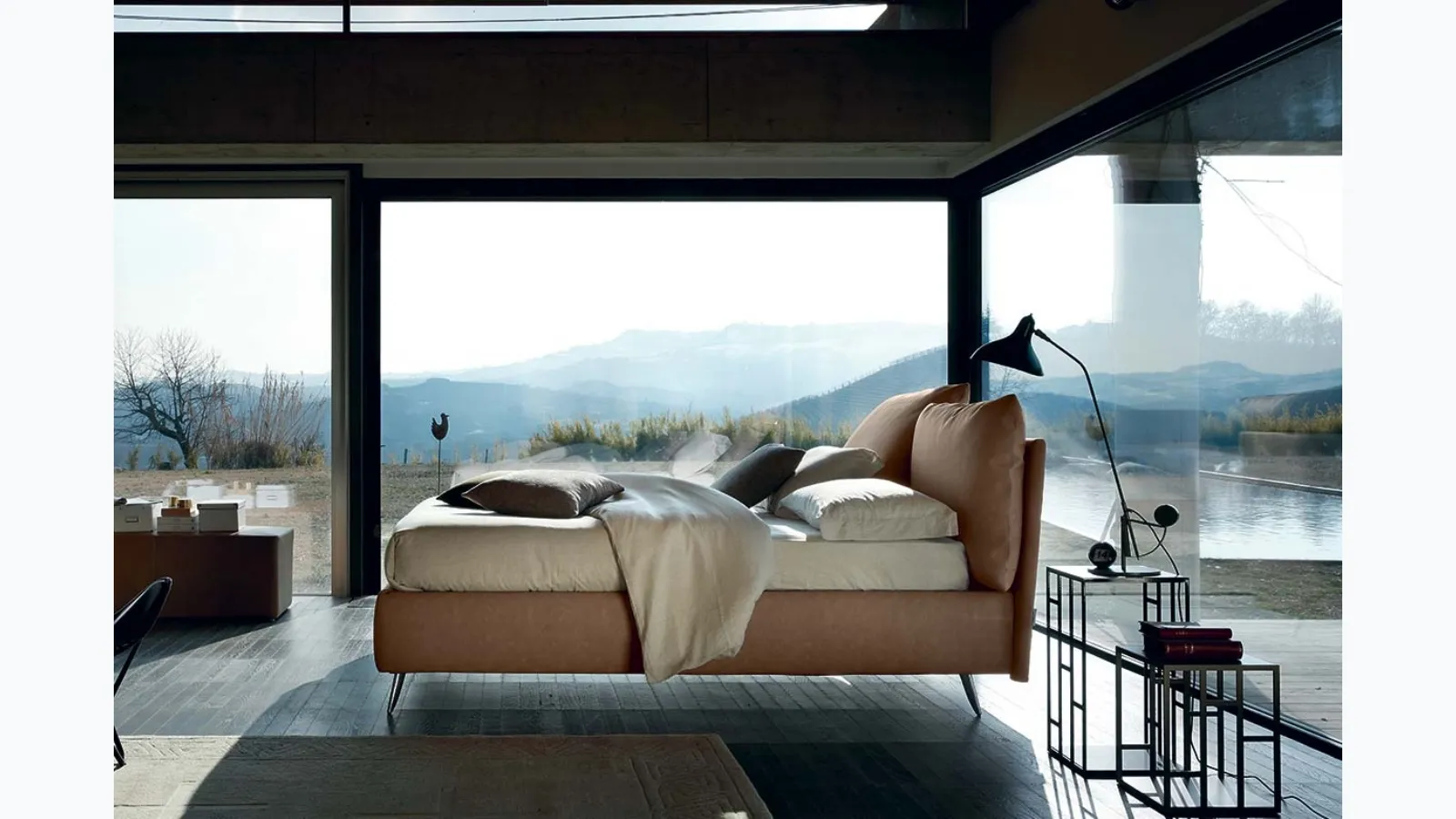 Letto con box contenitore Topazio di Bontempi Letti Design