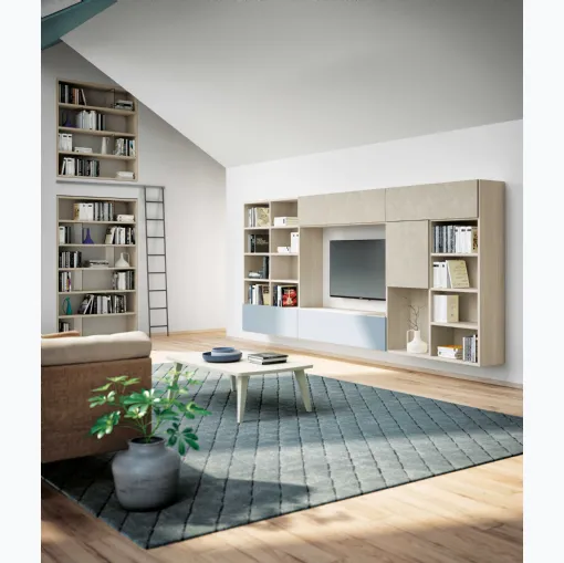 Libreria sospesa Vega Day Touch Madreperla di Spagnol Mobili