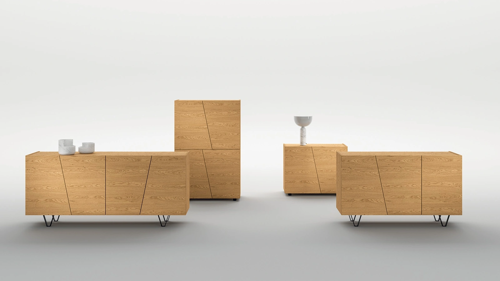 Madia in legno Dsquare di FGF Mobili