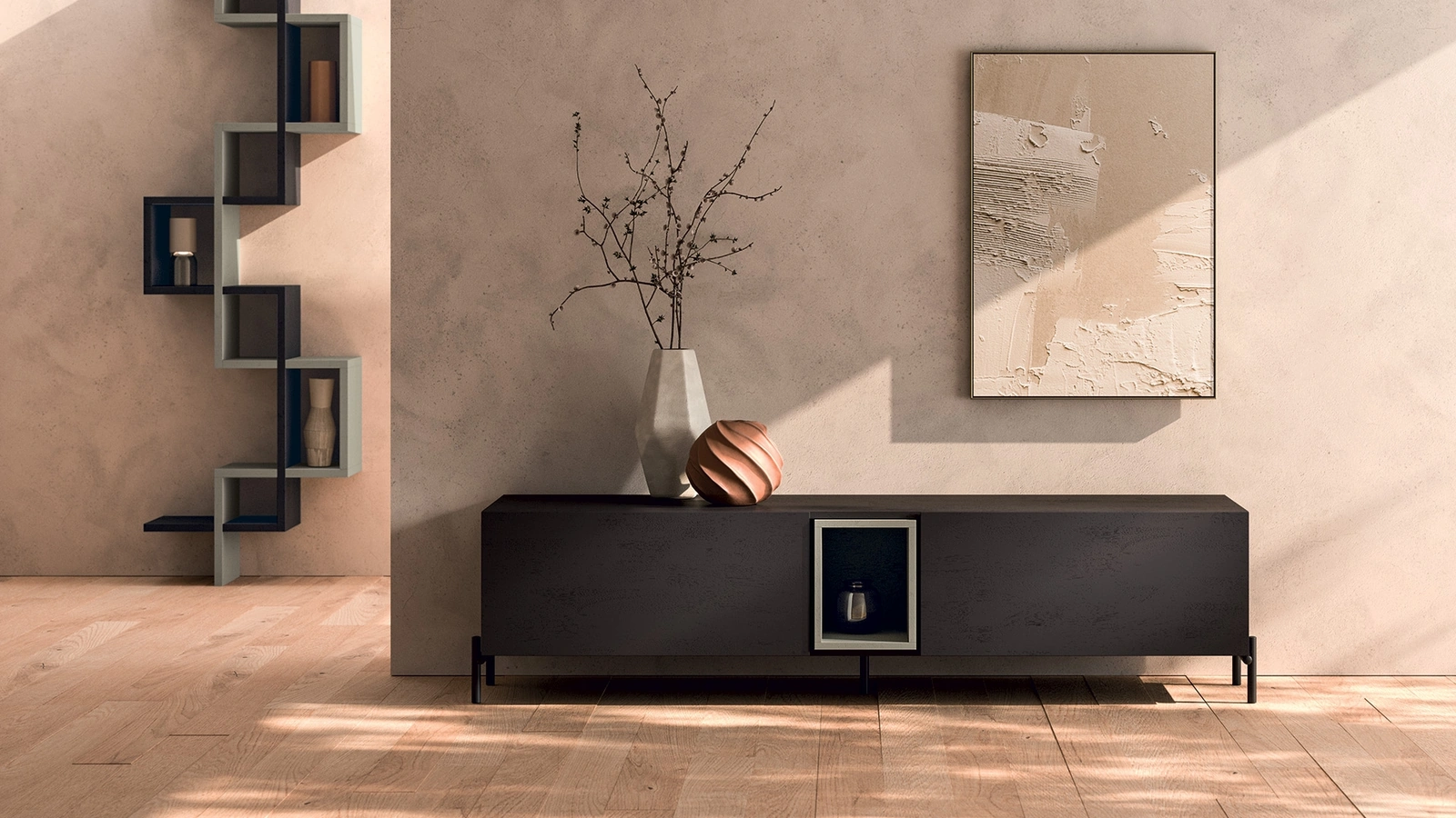 Madia in legno massello Linear di FGF Mobili
