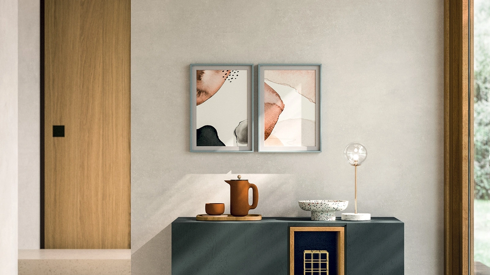 Madia in legno massello Linear di FGF Mobili