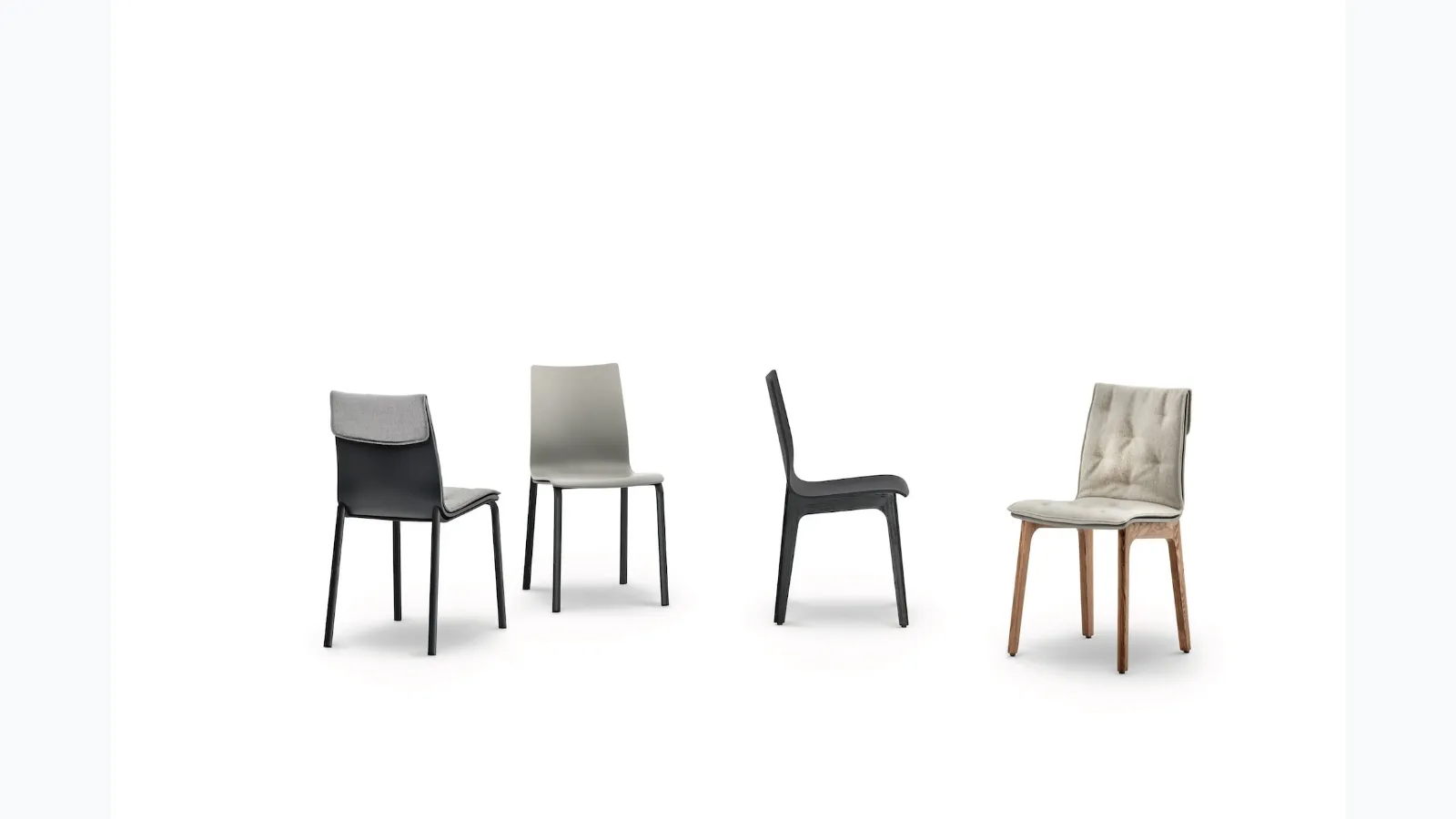 Sedia Alfa con struttura in legno massello e monoscocca in legno laccato di Bontempi