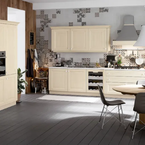 Cucina Classica ad angolo Pavese 03 in Frassino laccato di Veneta Cucine