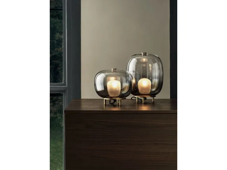 Lampada Blow da Tavolo in vetro con base in ottone di Bontempi