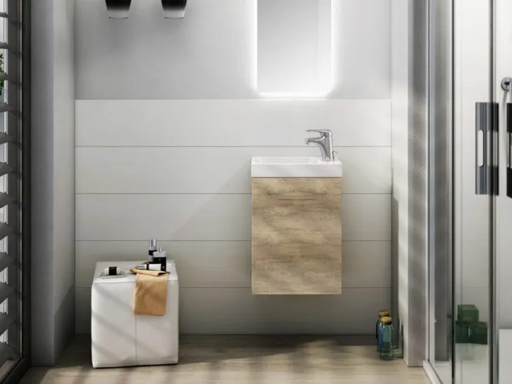 Mobile da Bagno sospeso in essenza Vintage Avana Compact 04 di GB Group
