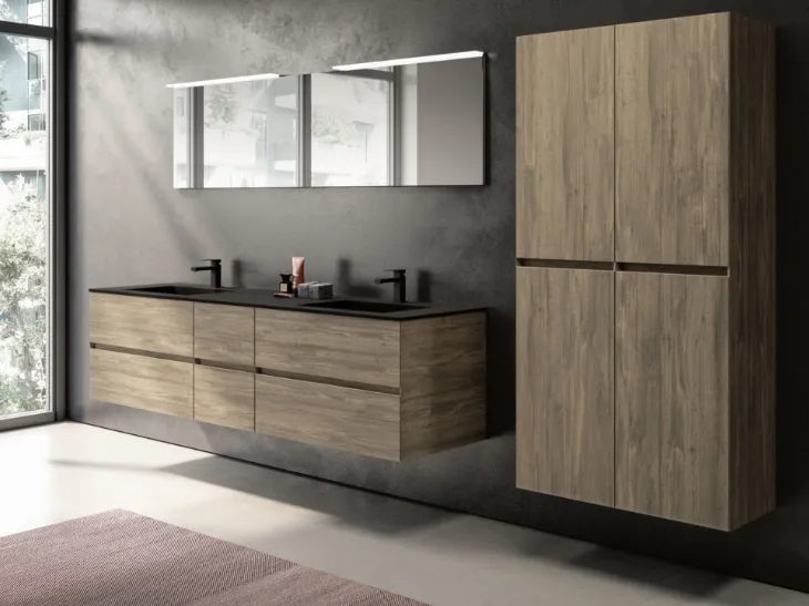 Mobile Bagno sospeso in laminato effetto legno Extreme 05 di GB Group