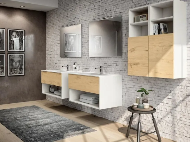 Mobile Bagno sospeso in essenza e laccato Open 02 di GB Group