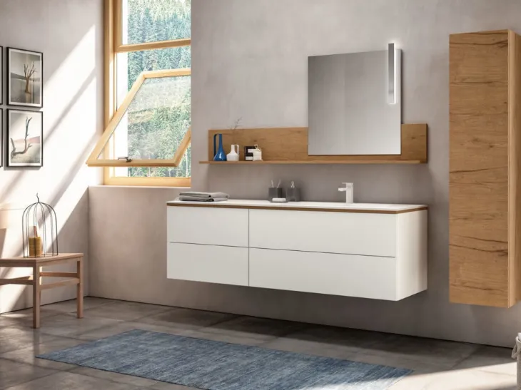 Mobile Bagno sospeso in laccato opaco Smart 05 di GB Group