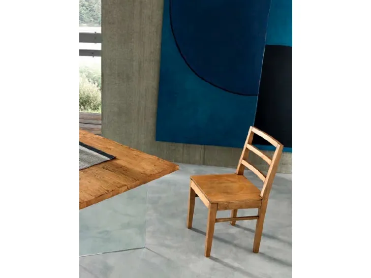 Sedia Tess completamente in legno color miele di FGF Mobili