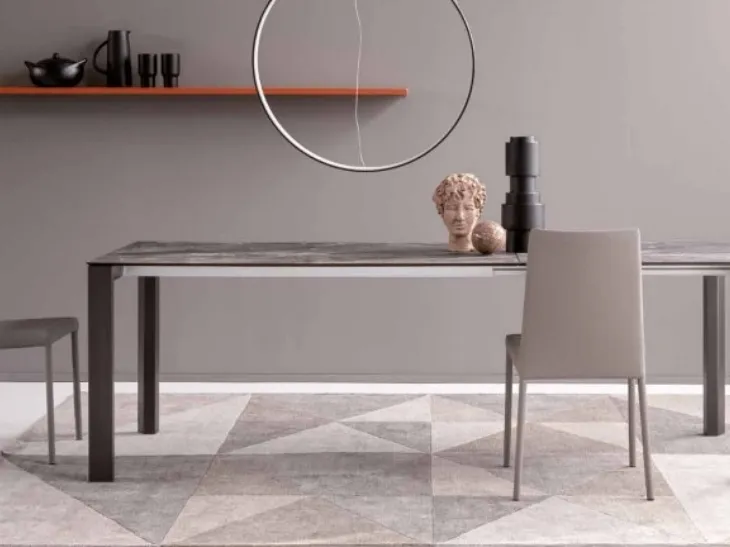 Tavolo con piano effetto marmo Absolute Up di Sedie Brianza