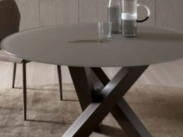 Tavolo con piano in vetro verniciato Frisbi di Sedie Brianza