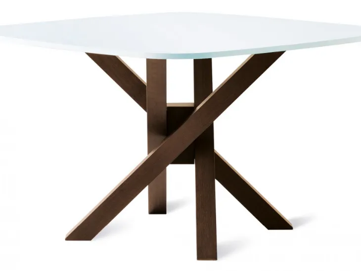 Tavolo quadrato in laminato con struttura in massello Sache di Veneta Cucine