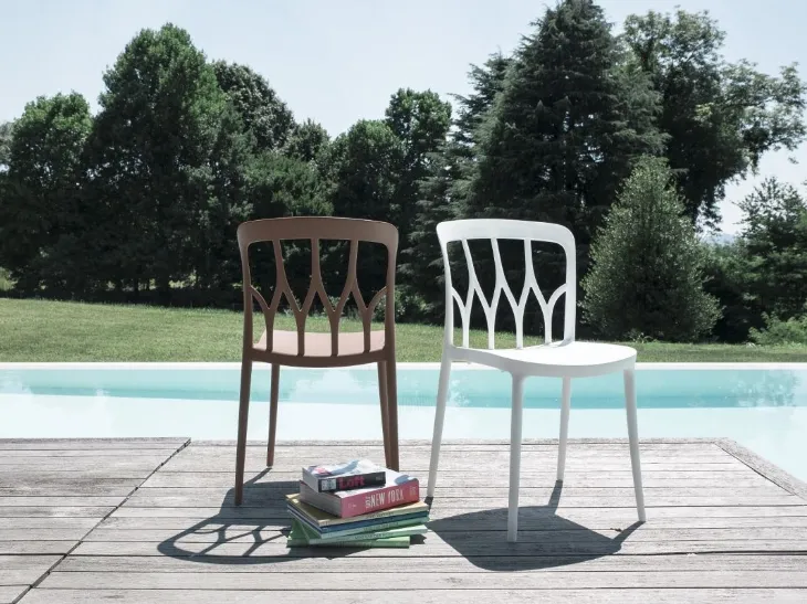 Sedia da giardino impilabile Galaxy Outdoor in polipropilene e fibra di vetro di Bontempi